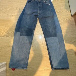 NWT RE/DONE x Levi's patchwork denim jeans size 2 indigo wide taper jeans with a